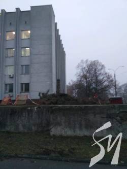 Ялинку біля Деснянської районної ради зберегти не вдалося Ялинку біля Деснянської районної ради зберегти не вдалося